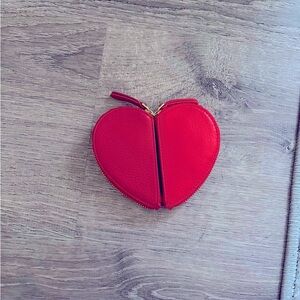 Vera Bradley Red Leather Heart Coin Pouch